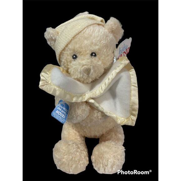BABY GUND Nighty Night Ivory Teddy Bear Windup Plush Music Box 8" Stuffed Toy - Picture 1 of 6